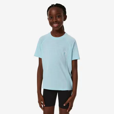Tricou de drumeție merinos MH900 albastru copii 7-15 ani