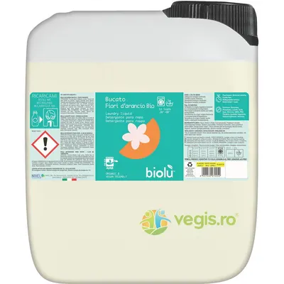 Detergent Lichid pentru Rufe Albe si Colorate cu Portocale Bio 5L