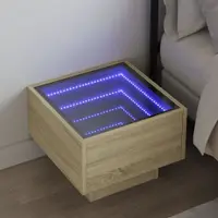 Gossi noptiera cu led infinity, stejar sonoma, 40x40x30 cm