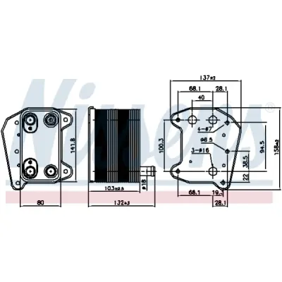 Radiator ulei, ulei motor NISSENS 90974