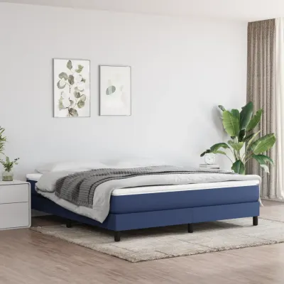 vidaXL Saltea cu arcuri buzunar, fermitate medie, albastru, 160x200x20 cm, textil