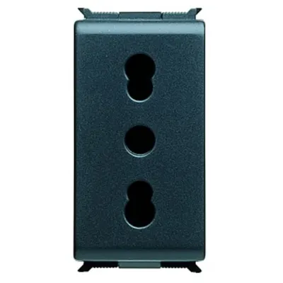 Italian Standard Socket-Outlet 250v Ac - 2p+e 16a Dual Amperage - P17-P11 - 1 Modul - Playbus
