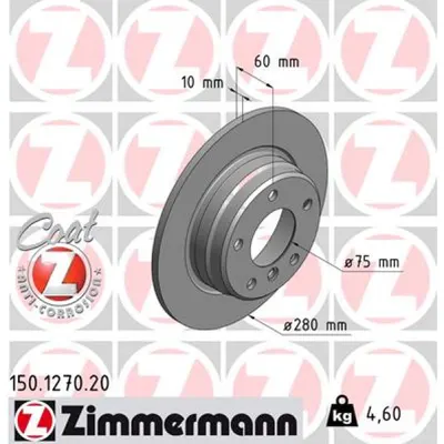 Disc frana ZIMMERMANN 150.1270.20