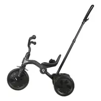 Tricicleta pentru copii Qplay Ant Plus Gri inchis cu roti din spuma EVA, pliere compacta, cosulet pentru jucarii de la 2 ani pana la 25 kg