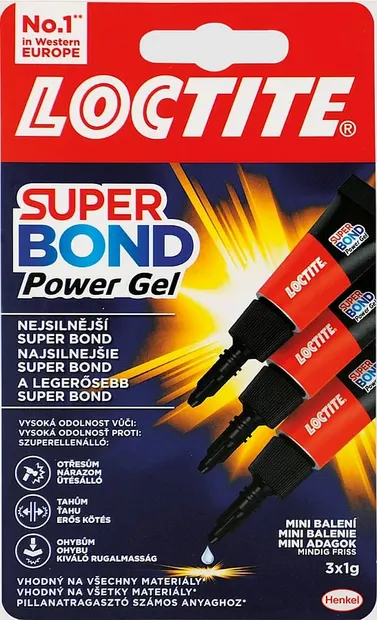Lipici instant Loctite Super Bond Power Gel - 3 x 1 g