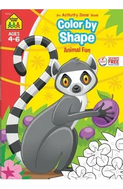 School Zone Color by Shape Animal Fun Workbook