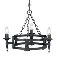 Corp de iluminat suspendat, lustra Saxon 3 Light Chandelier – Black