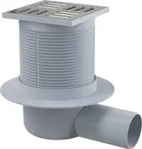 Sifon pardoseală APV31 iesire laterala 105×105/50 mm, retinere mirosuri, gratar inox, alca