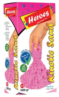 Nisip de joacă in cutie Heroes - Culoare roz, 1000g