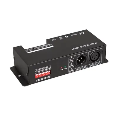 Controller DMX pentru iluminat LED RGB, 24A, 12-24V DC, 288W