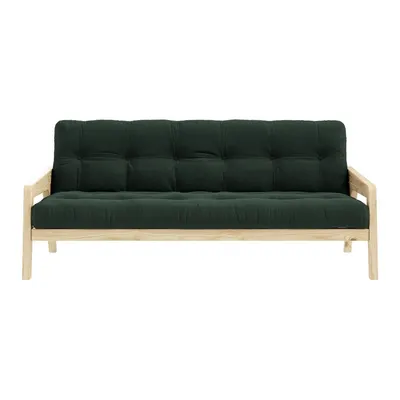 Canapea variabilă cu tapițerie din catifea reiată Karup Design Grab Raw/Dark Green