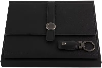 Set breloc și mapă conferința Hugo Boss Executive - A5, negru