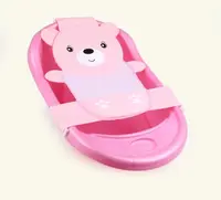 Hamac cadita Little Mom Cute Bear Pink forma ergonomica, material moale, cu sistem prindere facil, dimensiuni 58 x 68 cm