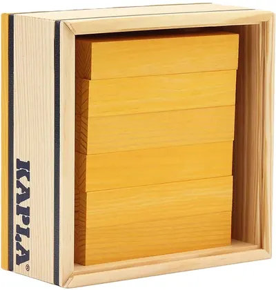 Constructor din lemn Kapla - 40 piese, galben