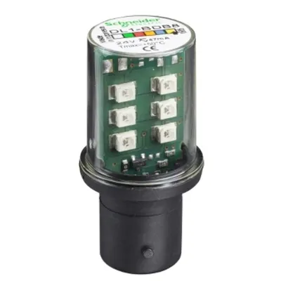 bec Led Protejat cu baza Ba15D, Continuu, Galben, 24 V