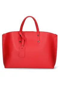Geanta de piele cu bareta si etui interior detasabil - Rosu