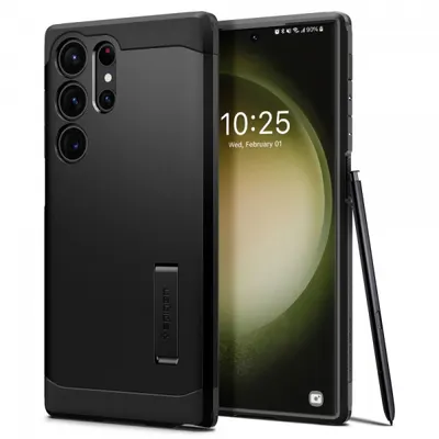Husa pentru Samsung Galaxy S23 Ultra S918, Spigen, Tough Armor, Neagra ACS05623