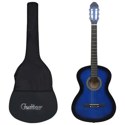 Gossi set chitara clasica incepatori, 12 piese, albastru, 4/4 39