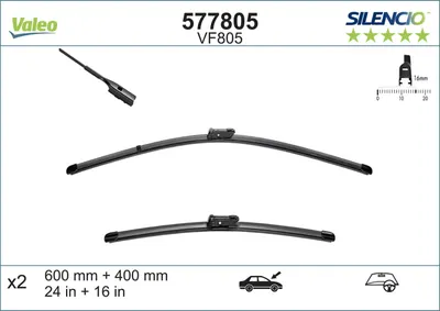 Lama stergator fata (2buc) Silencio 600 400mm potrivit CITROEN C5 X; PEUGEOT 408 II 09.21