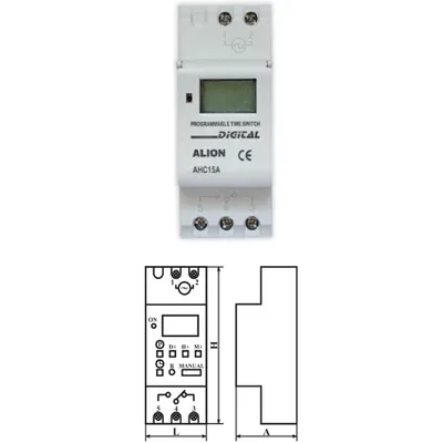 Ceas programator analogic, saptamanal, SINA DIN DIGITAL ALION