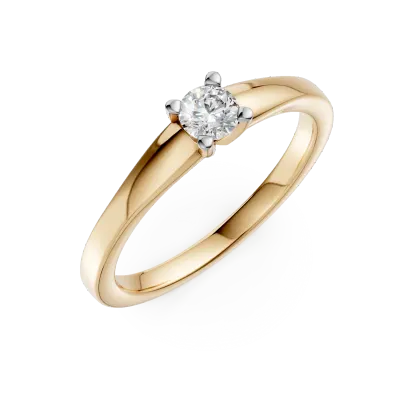 Inel de logodna din aur galben cu un diamant solitaire de 0.19ct