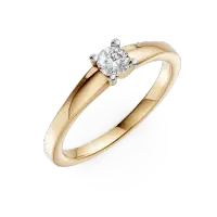 Inel de logodna din aur galben cu un diamant solitaire de 0.195ct