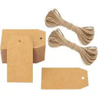 Etichete din hârtie dreptunghiulare simple - kraft (set 100 buc) - Default Title