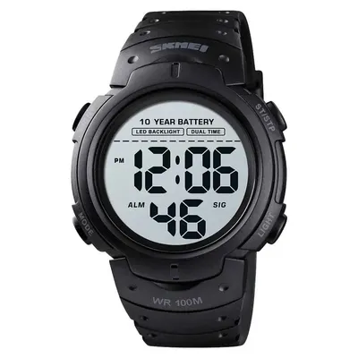 Ceas barbatesc Skmei Sport Casual 10 ATM 10 ani baterie Negru Negru