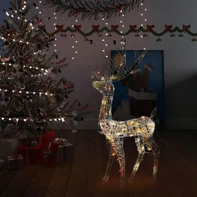 vidaXL Decorațiune de Crăciun ren 140 LED-uri colorat 128 cm acril