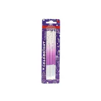 Set 6 lumânări pentru tort, Celebright, mov, degrade cu picățele, 15 cm
