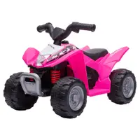 AIYAPLAY ATV Electric, Mini Motocicletă pentru Copii 18-36 Luni cu Lumini LED, Claxon și Pedale, 65,5x38,5x43,5 cm, Roz | Aosom Romania