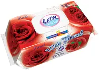 Șervețele umede cu capac Lara Baby Soft - Family, Trandafir, 120 buc
