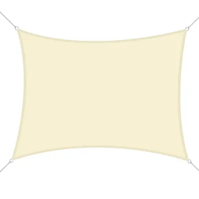 Outsunny Panza Umbrire Dreptunghiulara, Copertina soare de exterior in poliester Anti UV Respirabila 3x4m Alb crem Dreptunghiulara | Aosom Romania