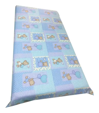 Cearsaf cu elastic roata 120x60 cm Ursuleti pe albastru