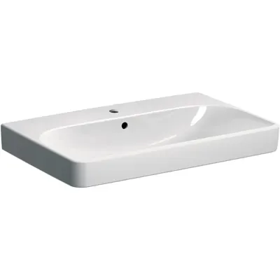 Lavoar baie pe mobilier alb 75 cm, dreptunghiular, Smyle Square Geberit