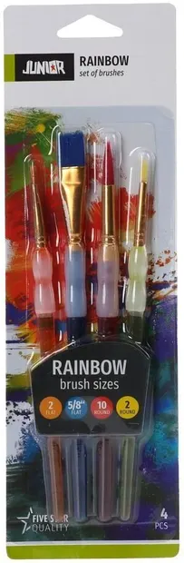 Set pensule din silicon Junior - Rainbow, 4 buc