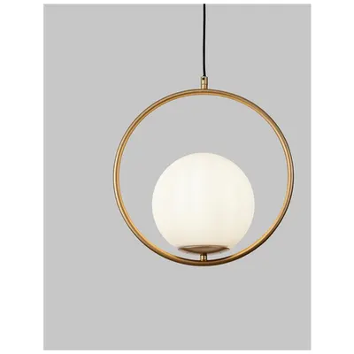 Lampa suspendata OBITAR Opal Sticla Alama aurie Metal LED E27 1x12 Wat 230 Volt IP20 Fara bec