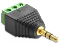 Adaptor jack Stereo Tata 3.5 mm la Bloc Terminal 3 pini, Delock 65419
