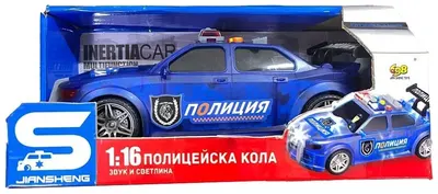 Jucărie pentru copii Yifeng - Mașină de poliție cu sunet și lumină, 1:16