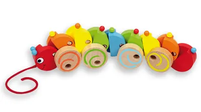Jucarie de tras din lemn Andreu toys - Omida