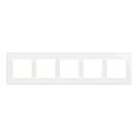 Rama cvintupla de sticla IP20/IP44(a se folosi cu DUN5 pentru IP44), alb perlat