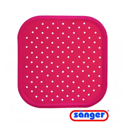 Covoras pentru dus antiderapant cu ventuze 56 x 56 cm rosu