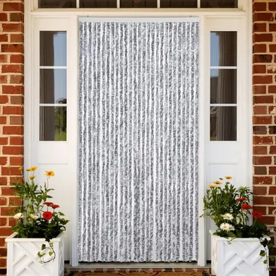 vidaXL Perdea pentru insecte, alb și gri, 118 x 220 cm, chenille