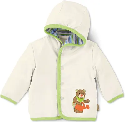 Palton din bumbac pentru bebeluși Sterntaler - Urs, 68 cm, ecru