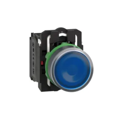 Buton Luminos Incastrat Albastru Ø22 cu Revenire 1Nd+1Ni 110, 120V