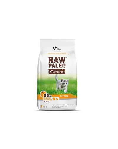 VETEXPERT Raw Paleo Kitten Turkey&Chicken 2 kg Mancare uscata pisoi