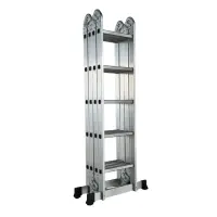Scara multifunctionala din aluminiu cu balama MESTERINO TOOLS MTJL201-4X5, 4X5 trepte, 5.8 metri, greutate maxima suportata 150 kg