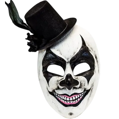 Masca commedia dellarte alb cu negru