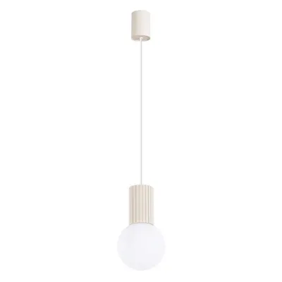 Lustră crem cu abajur din sticlă ø 12 cm Orbital – Sollux