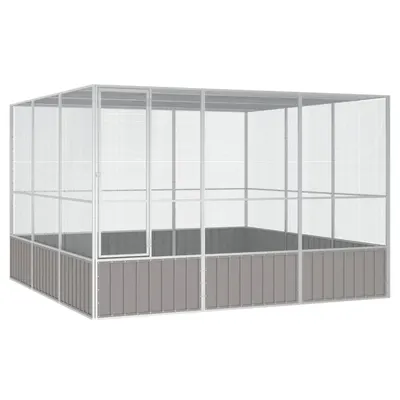 Gossi colivie pentru pasari gri 302,5x324,5x211,5 cm otel galvanizat